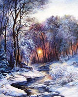 Картина по номерам «Красивый зимний пейзаж у реки»