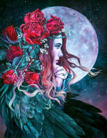 Без бренда «Девушка с розами в волосах на фоне луны» в Йошкар-Оле в интернет-магазине Без бренда «Девушка с розами в волосах на фоне луны» в Йошкар-Оле