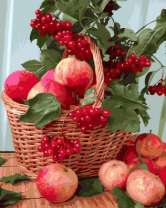 Без бренда «Плетёная корзина с калиной и яблоками» в Йошкар-Оле