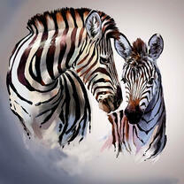 Мама-зебра и жеребенок