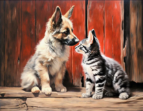 Без бренда «Знакомство котенка и щенка» в Йошкар-Оле в интернет-магазине  Без бренда «Знакомство котенка и щенка» в Йошкар-Оле