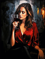 Без бренда «Девушка в красном платье с бокалом вина» в Йошкар-Оле