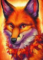 Без бренда «Хитрая лиса с осенним венком» в Йошкар-Оле в интернет-магазине  Без бренда «Хитрая лиса с осенним венком» в Йошкар-Оле